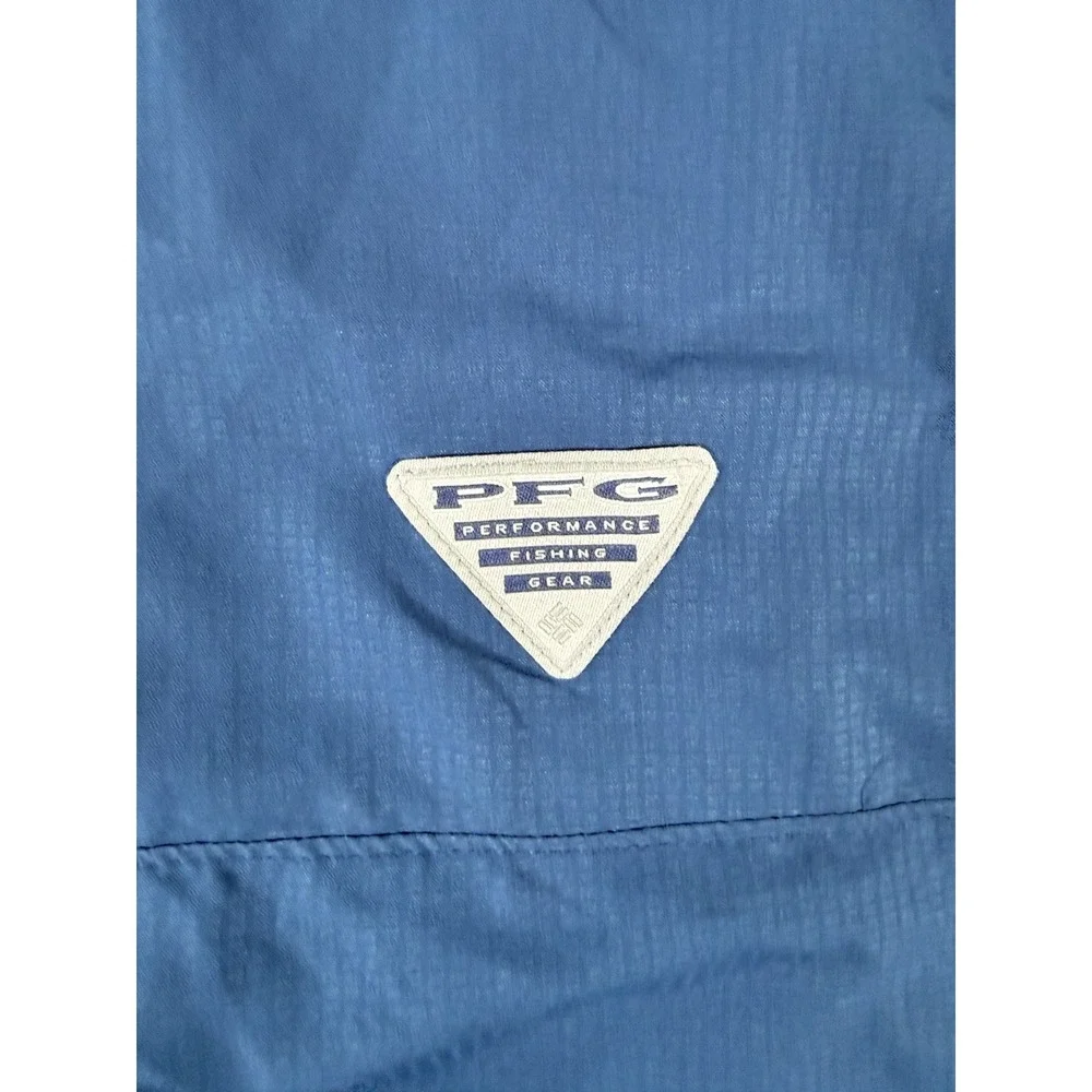 Columbia PFG Shirt Men's XL Blue Low Drag Offshore Short Sleeve Vented Button Up
